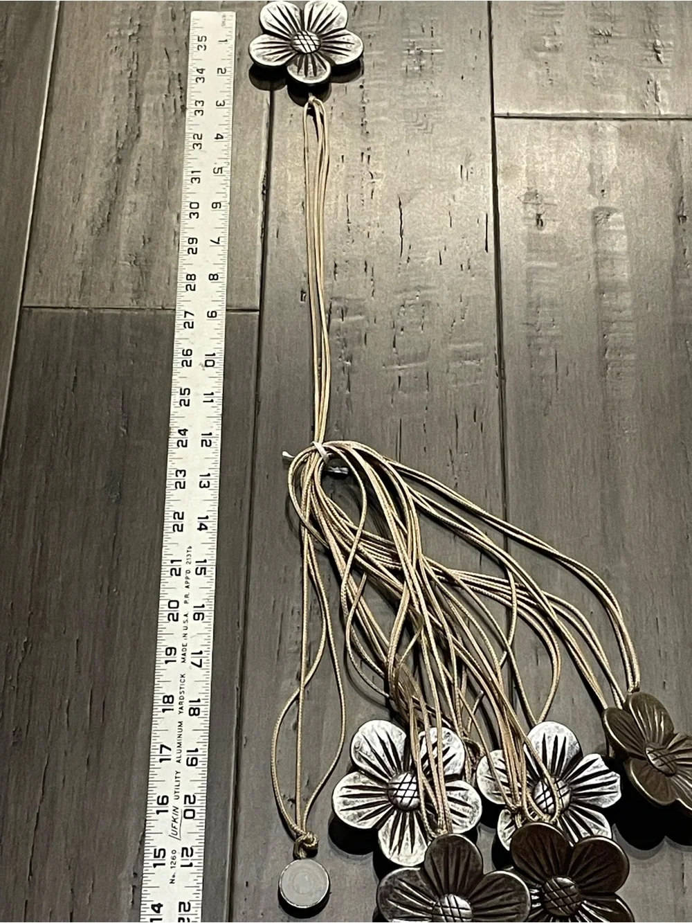 Set of 6 Silver Flower Magnetic Curtain Tiebacks Rope Holdbacks Floral Decor